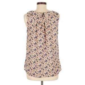 Poema Sleeveless Blouse Large Lightweight Boho Cottagecore Top Blush Pink Floral